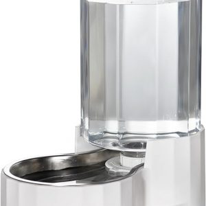 RIZZARI Automatic Gravity Stainless Steel Pet Waterer, Fortunate Angular Water Feeder with Edges