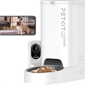 ETKIT Automatic Pet Feeder with Camera, 1080P HD Video with Night Vision, 2.4G WiFi Cat Dog Feeder