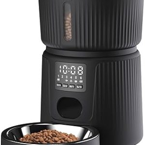 Petory Automatic Dog Feeder - 6 Meals Automatic Cat Food Dispenser with Slow Feeding for Dogs